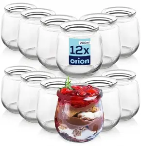 Wamar-Sosenka Glass Jar for Yogurt and Desserts 200 ml 12-Piece Set