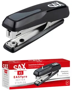 Skavotājs Sax 159 EasyPro XS, sasprauž līdz 16 lapām, 10/5 skavas, melns