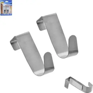 ORION Over-the-Door Towel Hooks, Stainless Steel, 2 Pieces
