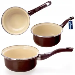 Emalia Pleszew Enamelled Saucepan BROWN 14 cm, 620 ml