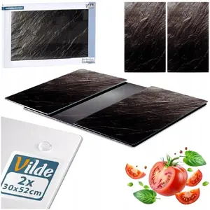Стеклянная разделочная доска и защитная панель для плиты Vilde, 60x52 см, 2 шт.