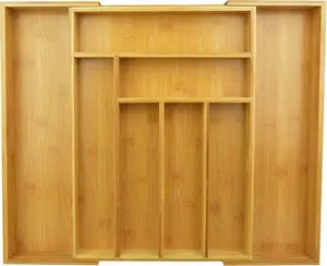 Brunbeste BR 2560 Expandable Wooden Cutlery Tray for Kitchen Drawers
