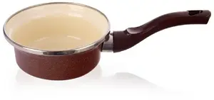 Emalia Pleszew Brown Enamelled Saucepan 12 cm, 350 ml