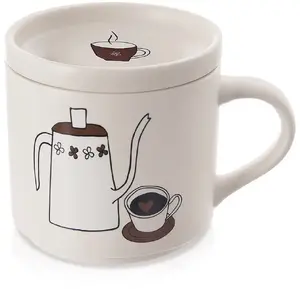 Lumarko Kubek z pokrywką porcelanowy 420 ml