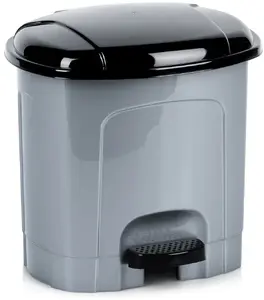 Bigbuy Home atkritumu tvertne ar pedāli, 3 litri, plastmasa, pelēka