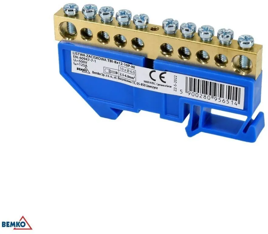 Schelinger A18-TBI-8X12-10P-NI spaiļu bloks uz DIN