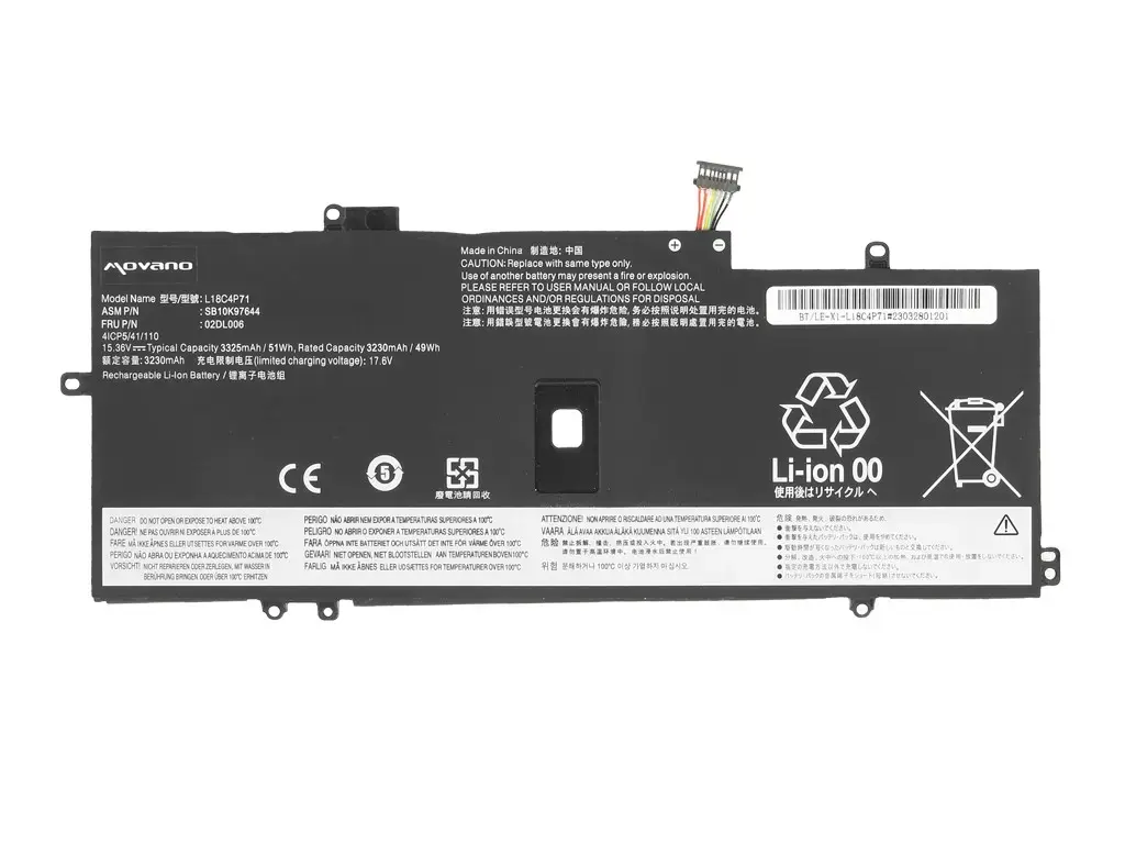 Аккумулятор Movano для Lenovo ThinkPad X1 Yoga 4 5 / Carbon 7 8 Photo 5