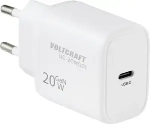 Сетевое зарядное устройство Voltcraft UC-20W001 USB-C 20 Вт с поддержкой Power Delivery 3.0 и технологией GaN