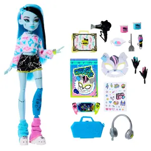 Mattel Monster High Self-Scare Secrets Frankie Stein Fashion Doll with 13 Accessories