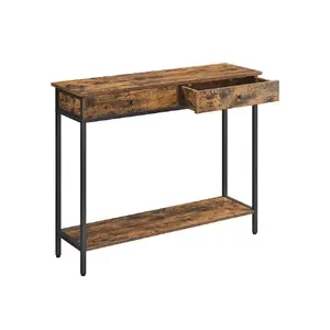 Vasagle Rectangular Console Table with 2 Drawers and Steel Frame