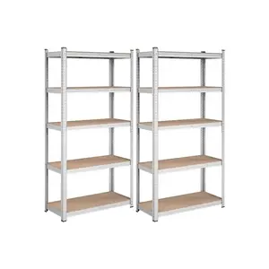 Songmics GLR040E02 5-Tier Freestanding Storage Rack, Steel and MDF