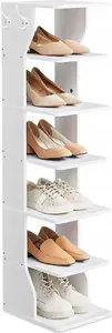 Vasagle LBS200T14V1 Slim Shoe Rack with Hooks