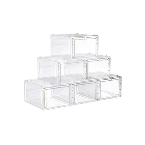 Songmics LSP032W06 Closed Shoe Organizer, 6-Piece Set, White