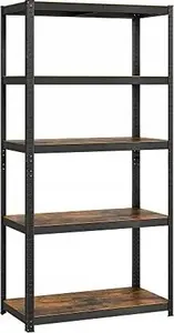 Songmics industriālais plauktu statīvs, kopējā kravnesība 875 kg, 175 kg uz plauktu, regulējami plaukti