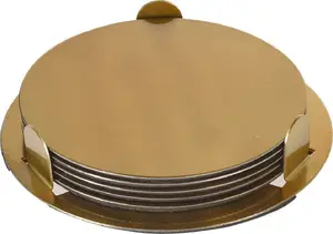 Excellent Houseware GLAMOUR Table Coasters, Gold, Set for Cups and Glasses