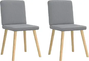 VidaXL Dining Chairs, 2 pcs, Light Gray, Fabric Upholstered