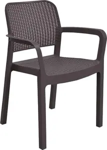 Садовый стул Allibert Samanna из пластика, коричневый
