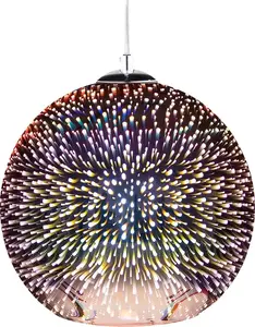 Lampa wisząca Beliani Lampa wisząca szklana miedziana SESSERA