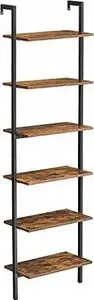 Vasagle 6-Tier Ladder Shelf Industrial Bookcase for Living Room Office and Bedroom