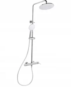 Beliani PUYEHUE Shower Column with Rainfall Showerhead Silver