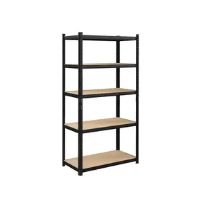 Songmics GLR040B01 5-Tier Modular Freestanding Shelf, MDF and Metal