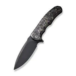 CIVIVI Praxis Folding Knife with Shredded Carbon Gold Handle