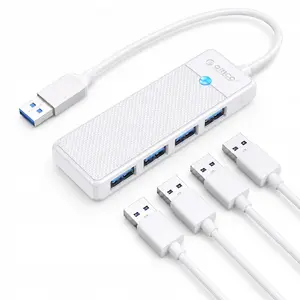Orico PAPW4A-U3 4-portu USB 3.0 centrmezgls, 0,15 m kabelis, balts