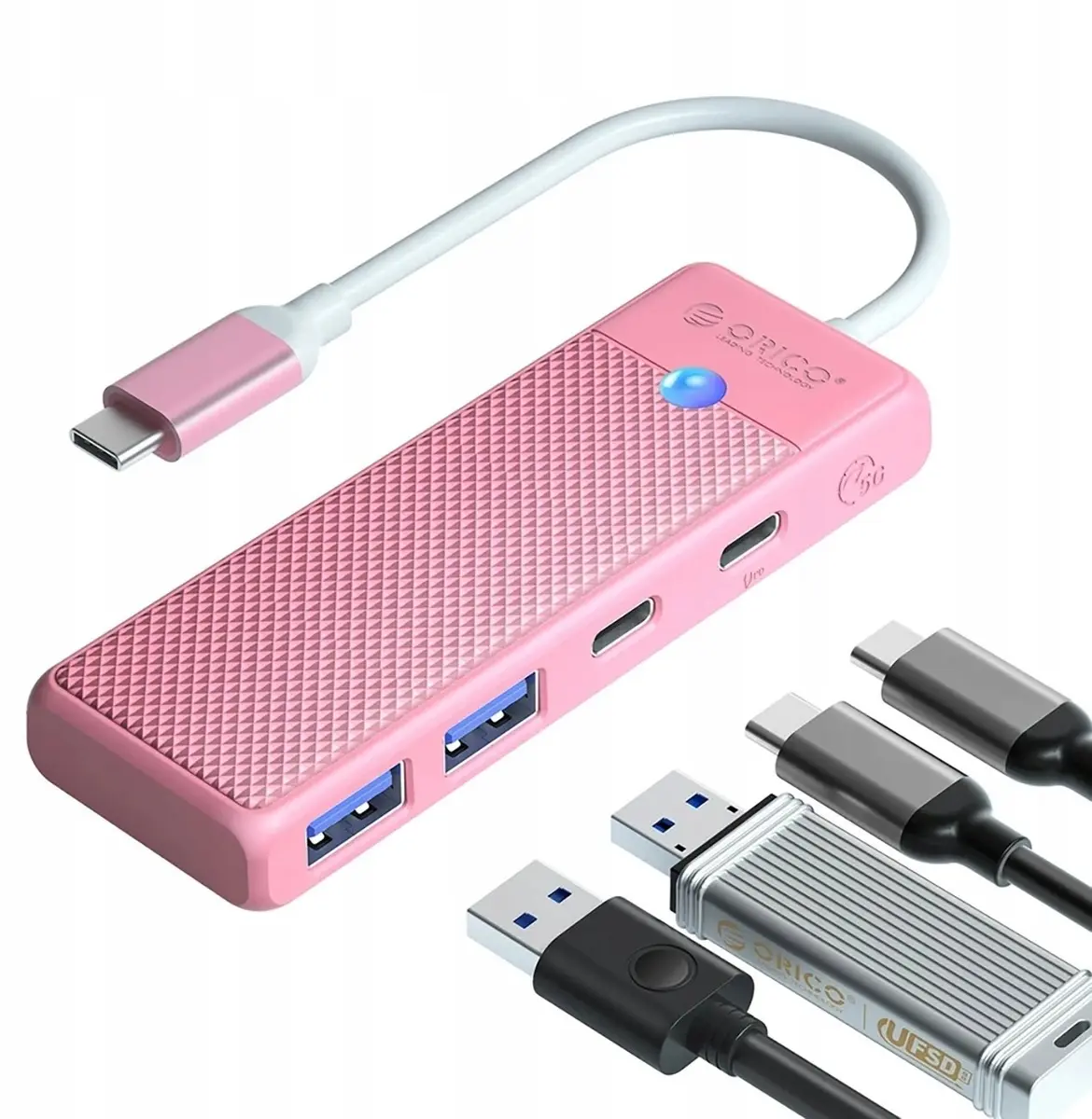 ORICO PAPW2AC-C3-C3 4-portu USB centrmezgls ar
