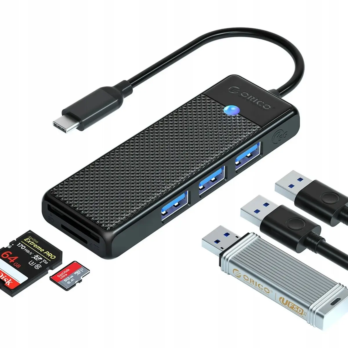 ORICO PAPW3AT-C3 USB centrmezgls ar 3x
