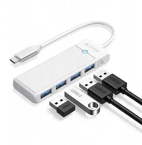 ORICO PAPW4A-C3 USB 3.0 Hub with 4 USB-A Ports, 0.15m Cable, White