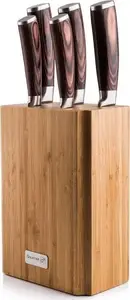 G21 G21 Zestaw noży Gourmet Nature, 5 szt + klocek bambusowy