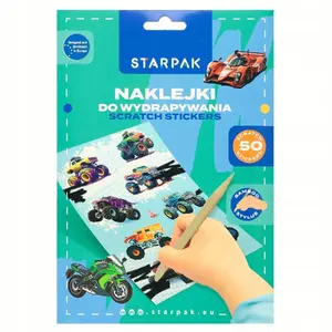 Derform Scratch Art Stickers Vehicles Set, 5 Sheets, 180x260 mm