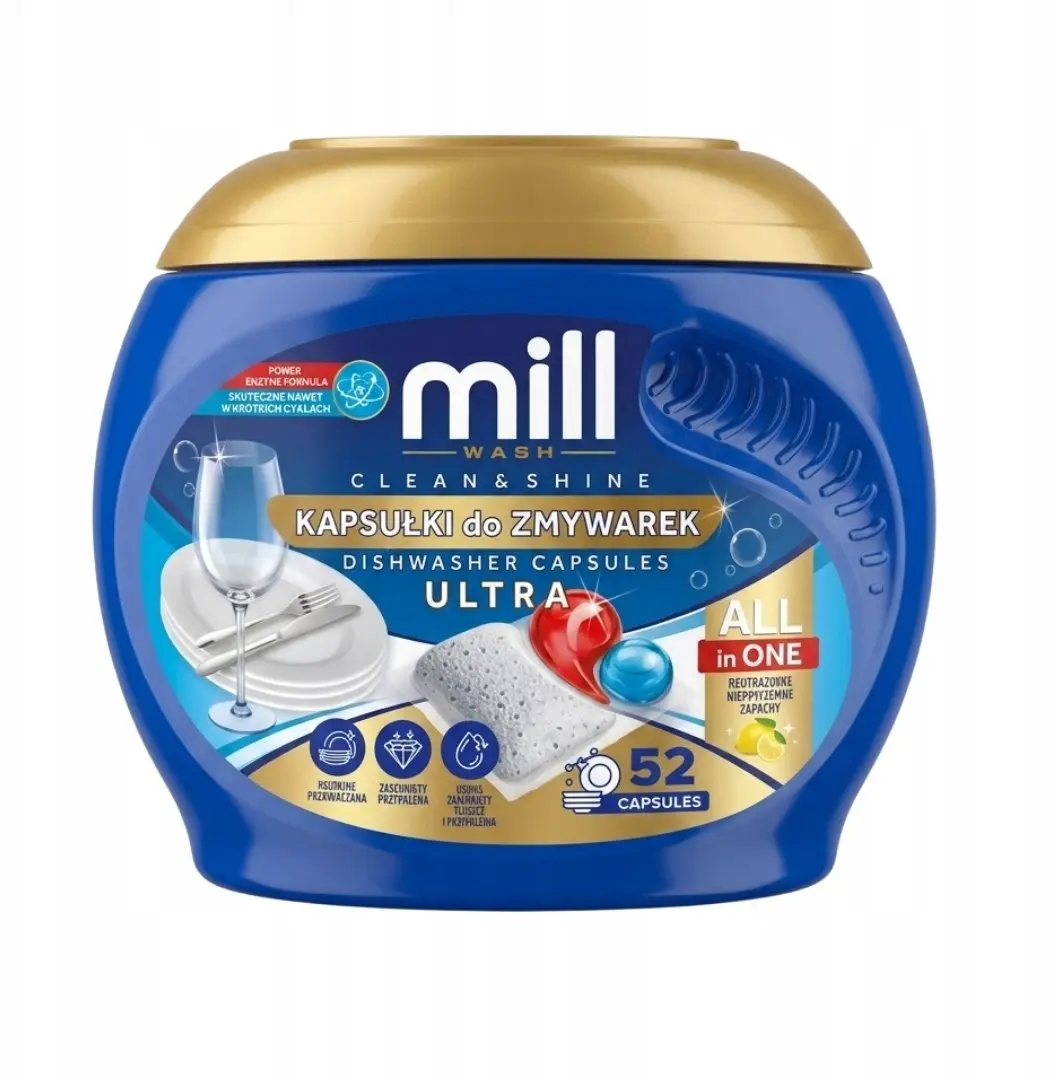 Trauku mazgājamās mašīnas kapsulas Mill CLEAN&SHINE