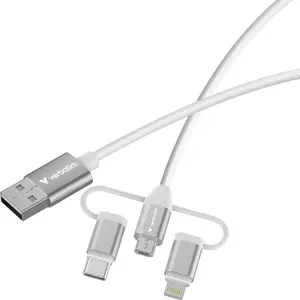 Verbatim 32394 USB кабель USB 2.0 1 m USB A 2 x USB C/Micro USB-B/Lightning 0,48 Gbit/s 18 W Белый