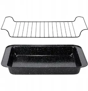 Lumarko VILDE Roasting Pan with Rack, Granite Coating, 37.5 x 25.5 cm