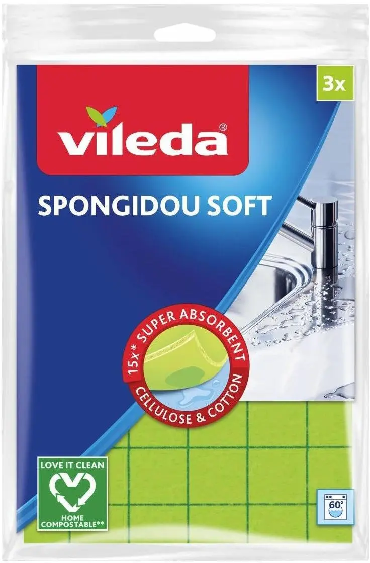 Vileda Soft mājsaimniecības lupatiņa, 100% dabīgas
