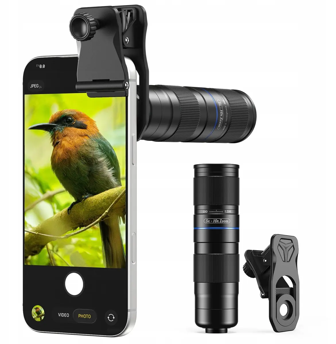 Apexel APL-TM5-10X HD telefoto tālummaiņas objektīvs