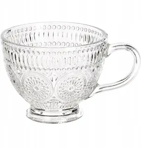 Florina Retro Rozeta Glass Set 6 Pieces 400 ml for Coffee and Tea