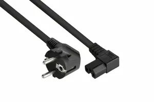 Kabelmeister SK0151-S018 elektrības kabelis Melns 1,8 m E+F-veida elektrības spraudnis IEC C15