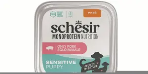 Влажный корм для щенков Schesir Monoprotein Sensitive Puppy, свинина, паштет, 150 г