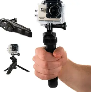 Hurtel Uchwyt z mini statywem do kamer sportowych GoPro SJCAM czarny uniwersalny