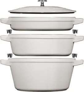 STAUB Zestaw 3 naczyń żeliwnych z pokrywką Staub