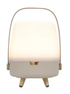 Kooduu Lite-up PLAY Mini mono pārnēsājamais skaļrunis ar 8W jaudu, smilšu, balta un koka krāsā