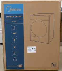 Midea MD205H80BW/W-BK Front Loading Tumble Dryer, 8 kg, Energy Class C, LED Display, White