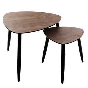 Atmosphera Mileo Coffee Table, Square Black and Nut Finish