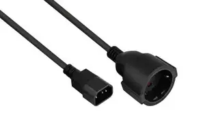 Kabelmeister SK1402-S010 power cable Black 1 m C14 coupler Power plug type F