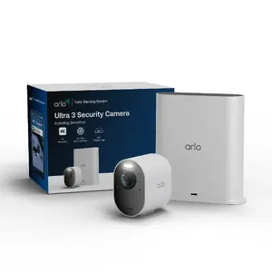 IP-камера видеонаблюдения Arlo Ultra 3 4K с SmartHub, для помещений и улицы, угол обзора 180°, проводное и беспроводное подключение