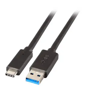 EFB Elektronik K5282-3ASW.0,5 USB kabelis USB 3.2 Gen 1 (3.1 Gen 1) 0,5 m USB A USB C Melns