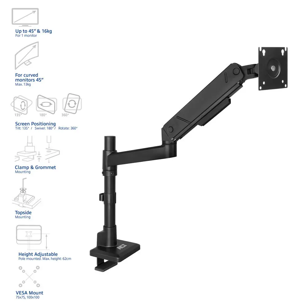 ACT AC8329 Monitora stiprinājums Solid Pro Photo 5