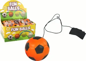 LeanToys Piłka Nożna PU Na Gumce Jojo Do Odbijania 6 cm Pomarańczowa